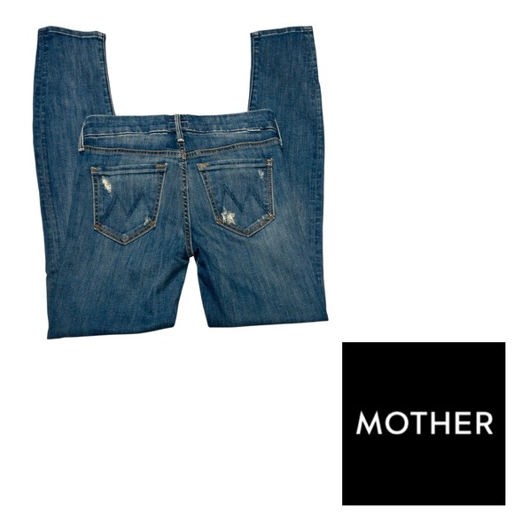 Mother Denim The Looker Skinny Straight Jeans Womens 25 (26x30) Rough It Up Wash - Picture 1 of 16